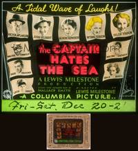 8z109 CAPTAIN HATES THE SEA glass slide '34 cool portraits of 10 top all-star cast on flags!
