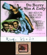 8z112 DU BARRY WAS A LADY glass slide '43 Lucille Ball between Red Skelton & Gene Kelly + sexy art