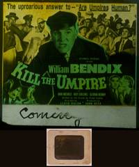 8z121 KILL THE UMPIRE glass slide '50 Bendix, baseball, uproarious answer to Are umpires human!