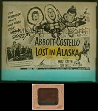 8z124 LOST IN ALASKA glass slide '52 artwork of Bud Abbott, Lou Costello & Mitzi Green on ice!