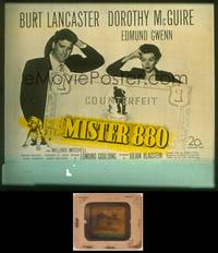 8z126 MISTER 880 glass slide '50 Burt Lancaster, Dorothy McGuire & counterfeit money!