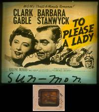 8z141 TO PLEASE A LADY glass slide '50 art of race car driver Clark Gable + w/Barbara Stanwyck!