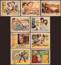 8z004 LOT OF TITLE LOBBY CARDS 50 TCs mostly 1950s & 1960s, Kiss Me Deadly, To Hell & Back!