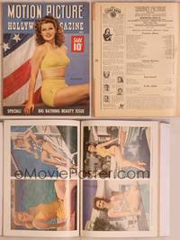 8z067 MOTION PICTURE magazine July 1943, sexiest Rita Hayworth, big bathing beauty issue!