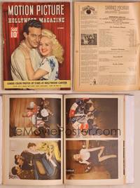 8z070 MOTION PICTURE magazine October 1943, great romantic portrait of Betty Grable & Harry James!