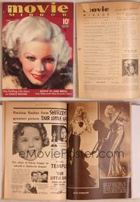 8z031 MOVIE MIRROR magazine June 1935, wonderful art of sexy Jean Harlow by A. Mozert!