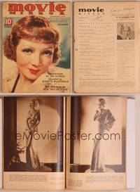 8z036 MOVIE MIRROR magazine November 1935, portrait of Claudette Colbert by James Doolittle!