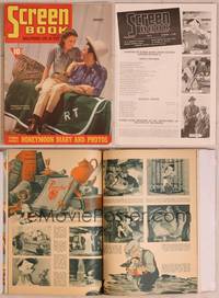 8z038 SCREEN BOOK magazine January 1940, Barbara Stanwyck & Robert Taylor in cowboy hat!