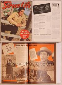 8z045 SCREEN LIFE magazine September 1940, portrait of Tyrone Power on farm leaning on fence!