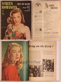 8z076 SCREEN ROMANCES magazine April 1945, pretty June Allyson in Music for Millions!
