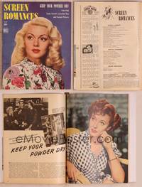 8z077 SCREEN ROMANCES magazine May 1945, portrait of sexy Lana Turner in Keep Your Powder Dry!