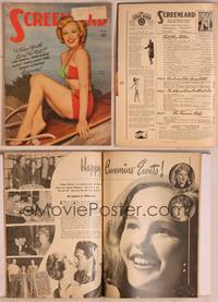 8z091 SCREENLAND magazine July 1947, sexy June Haven from Scudda Hoo, Scudda Hay by Jack Albin!