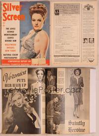 8z053 SILVER SCREEN magazine May 1943, sexy Alexis Smith in skimpy gown all dolled up!