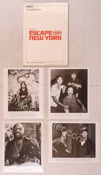 8z151 ESCAPE FROM NEW YORK presskit '81 John Carpenter, Kurt Russell as Snake Plissken!