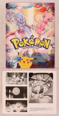 8z176 POKEMON THE FIRST MOVIE presskit '99 Pikachu, the match of all time is here, cool art of cast!