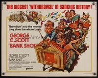 9a249 BANK SHOT 1/2sh '74 wacky art of George C. Scott taking the whole bank by Jack Davis!
