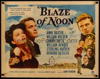 9a274 BLAZE OF NOON style B 1/2sh '47 circus stunt pilot William Holden & sexy Anne Baxter!