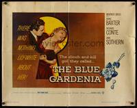 9a277 BLUE GARDENIA 1/2sh '53 Fritz Lang, Anne Baxter, there was nothing lily-white about her!