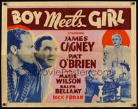 9a285 BOY MEETS GIRL other company 1/2sh '38 Hollywood screenwriters James Cagney & Pat O'Brien!