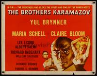 9a287 BROTHERS KARAMAZOV style A 1/2sh '58 huge headshot of Yul Brynner, sexy Maria Schell!