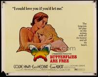 9a293 BUTTERFLIES ARE FREE 1/2sh '72 art of would-be lovers Goldie Hawn & blind Edward Albert!