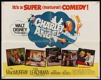 9a305 CHARLEY & THE ANGEL 1/2sh '73 Disney, Fred MacMurray, Cloris Leachman, supernatural comedy!