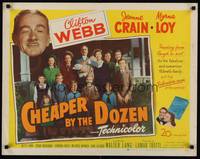 9a307 CHEAPER BY THE DOZEN 1/2sh '50 great image of Clifton Webb holding baby w/kids!