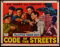 9a318 CODE OF THE STREETS 1/2sh R52 The Little Tough Guys, Harry Carey, Frankie Thomas!