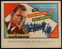 9a322 COURT-MARTIAL OF BILLY MITCHELL 1/2sh '56 c/u of Gary Cooper, directed by Otto Preminger!