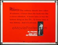 9a346 DOG DAY AFTERNOON 1/2sh '75 Al Pacino, Sidney Lumet bank robbery crime classic!