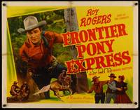 9a381 FRONTIER PONY EXPRESS 1/2sh R48 cool image of Roy Rogers saving Mary Hart from bad guy!