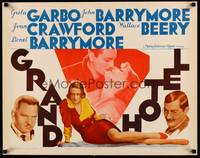 9a402 GRAND HOTEL 1/2sh R62 Greta Garbo, John & Lionel Barrymore, Joan Crawford, Wallace Beery