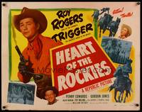 9a417 HEART OF THE ROCKIES 1/2sh '51 cool images of Roy Rogers & Trigger, Penny Edwards!
