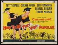 9a443 HOW TO BE VERY, VERY POPULAR 1/2sh '55 art of sexy students Betty Grable & Sheree North!