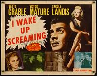 9a447 I WAKE UP SCREAMING 1/2sh R48 Victor Mature, sexy Betty Grable & Carole Landis!