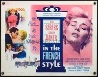 9a453 IN THE FRENCH STYLE 1/2sh '63 art of sexy Jean Seberg, Robert Parrish directed!