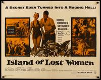 9a456 ISLAND OF LOST WOMEN 1/2sh '59 hidden, forbidden, untouched beauties in a raging hell!