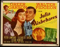 9a469 JULIA MISBEHAVES style B 1/2sh '48 close-up of pretty Greer Garson, Walter Pidgeon!