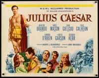 9a470 JULIUS CAESAR 1/2sh R62 Marlon Brando, James Mason & Greer Garson, Shakespeare!