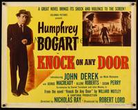 9a478 KNOCK ON ANY DOOR style A 1/2sh '49 Humphrey Bogart, John Derek, directed by Nicholas Ray!