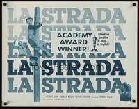 9a482 LA STRADA 1/2sh 1957 Federico Fellini, Anthony Quinn, Giulietta Masina!