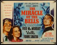 9a544 MIRACLE OF THE BELLS style A 1/2sh '48 art of Frank Sinatra, Alida Valli & Fred MacMurray!