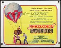 9a562 NICKELODEON 1/2sh '76 art of Ryan O'Neal & Burt Reynolds fighting by hot air balloon!