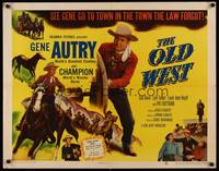 9a575 OLD WEST 1/2sh '52 Gene Autry rides Champion in the town the law forgot!