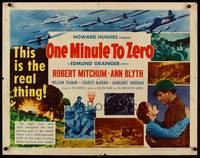 9a579 ONE MINUTE TO ZERO style A 1/2sh '52 Robert Mitchum, Ann Blyth & fighter jets, Howard Hughes!