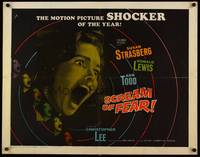 9a646 SCREAM OF FEAR 1/2sh '61 Hammer, classic terrified Susan Strasberg horror image!