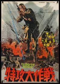 9a050 DIRTY DOZEN Japanese '67 completely different artwork of Lee Marvin charging into battle!