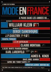 9a140 MODE IN FRANCE Japanese '85 William Klein French fashion documentary!