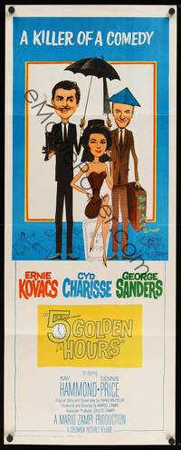 9b006 5 GOLDEN HOURS  insert '61 wacky art of Ernie Kovacs, Cyd Charisse & George Sanders!