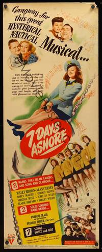 9b007 7 DAYS ASHORE  insert '44 Wally Brown, Alan Carney, Marcy McGuire, sexy dancers!